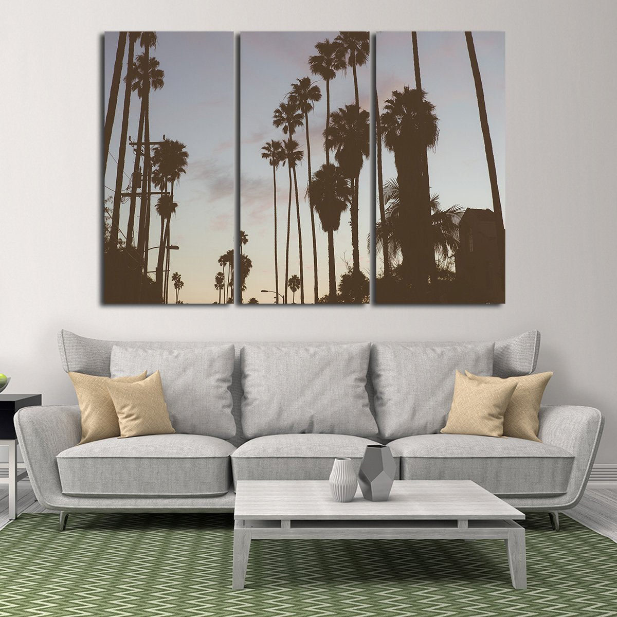 Beverly Hills Palms Multi Panel Canvas Wall Art