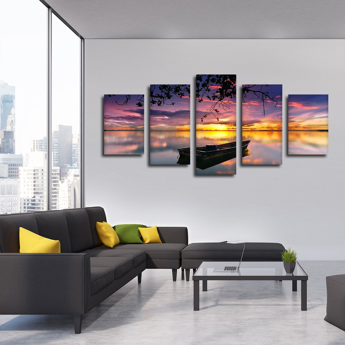 Beyond The Sunset Multi Panel Canvas Wall Art
