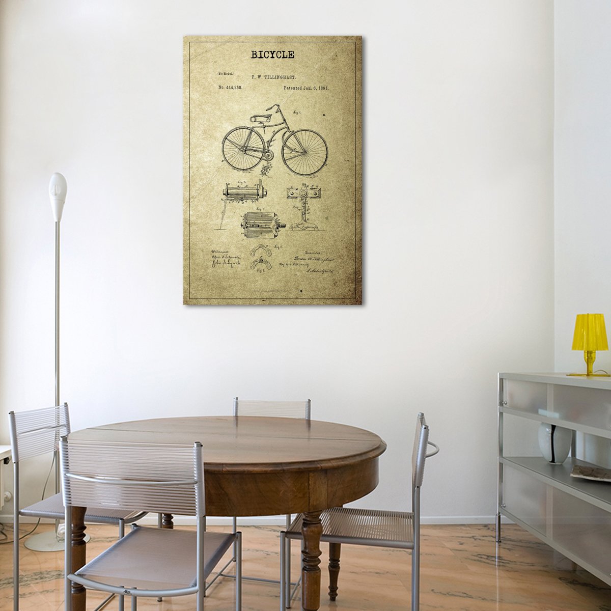 Bicycle Patent Canvas Wall Art