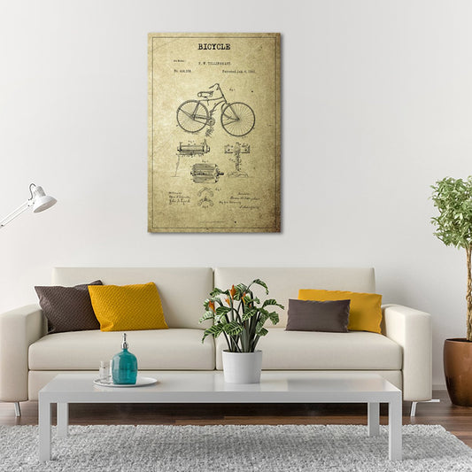 Bicycle Patent Canvas Wall Art
