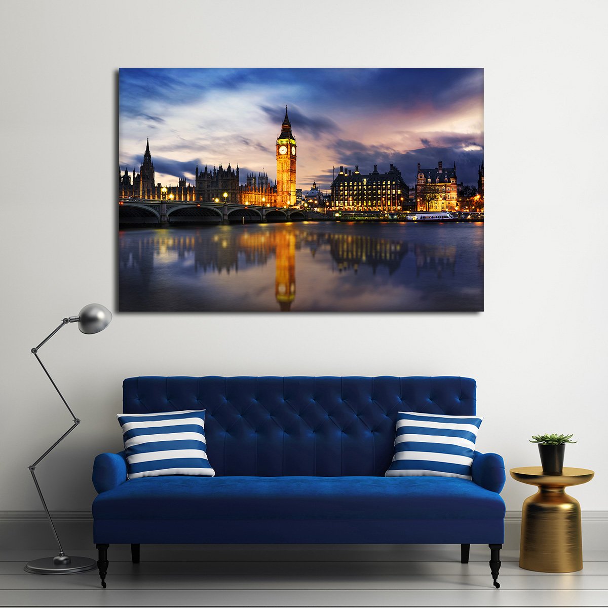 Big Ben At Dusk Multi Panel Canvas Wall Art