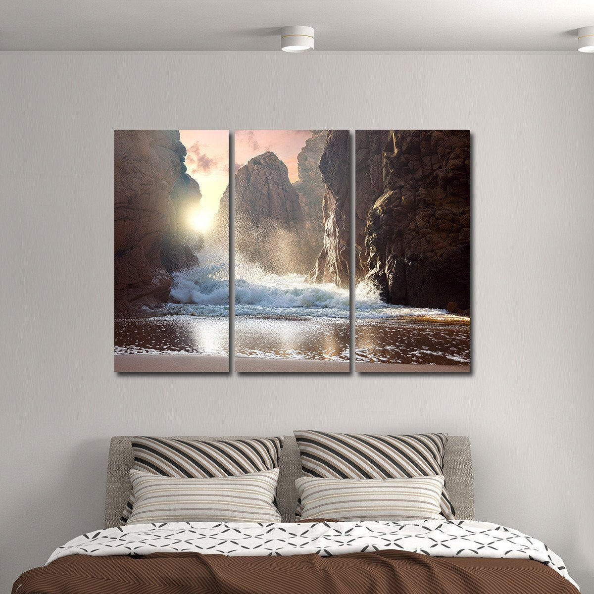 Big Rocks at Sunset Multi Panel Canvas Wall Art