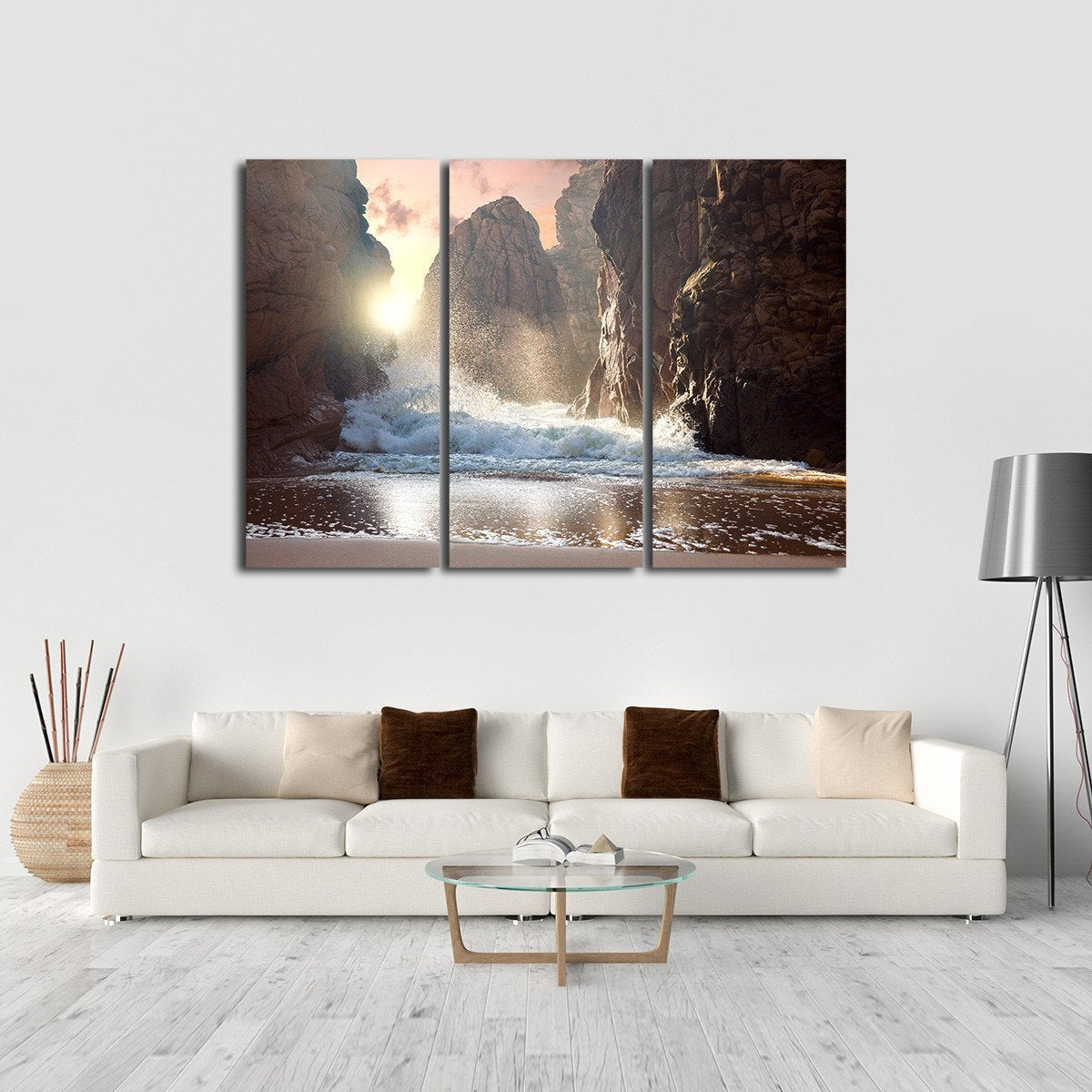 Big Rocks at Sunset Multi Panel Canvas Wall Art