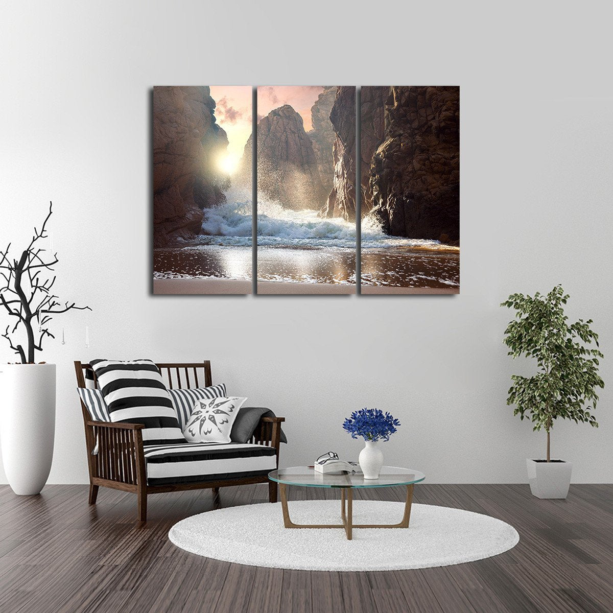 Big Rocks at Sunset Multi Panel Canvas Wall Art