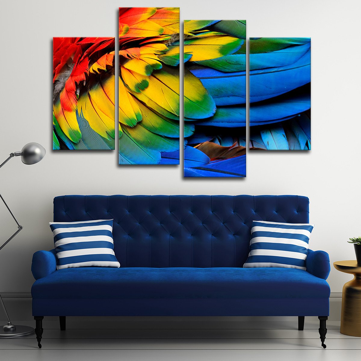 Bird Feathers Multi Panel Canvas Wall Art