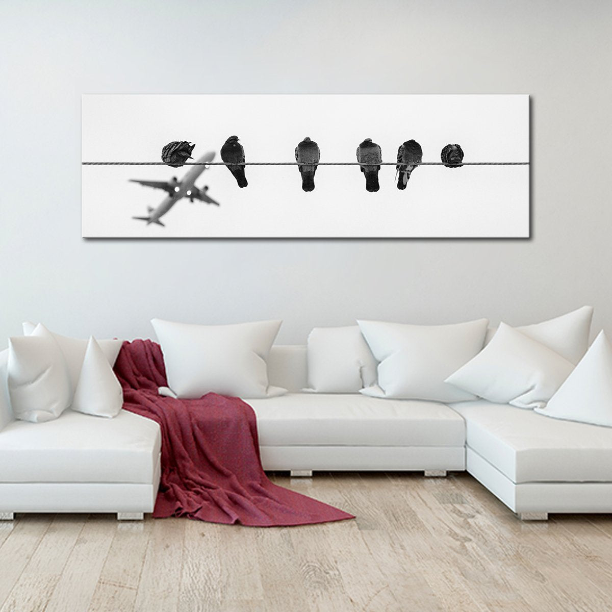 Birds On A Wire Multi Panel Canvas Wall Art