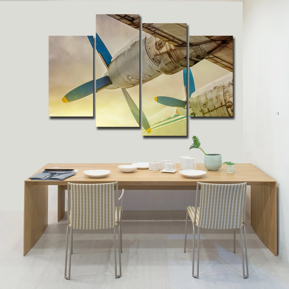 Blue Wings at Sunset Multi Panel Canvas Wall Art