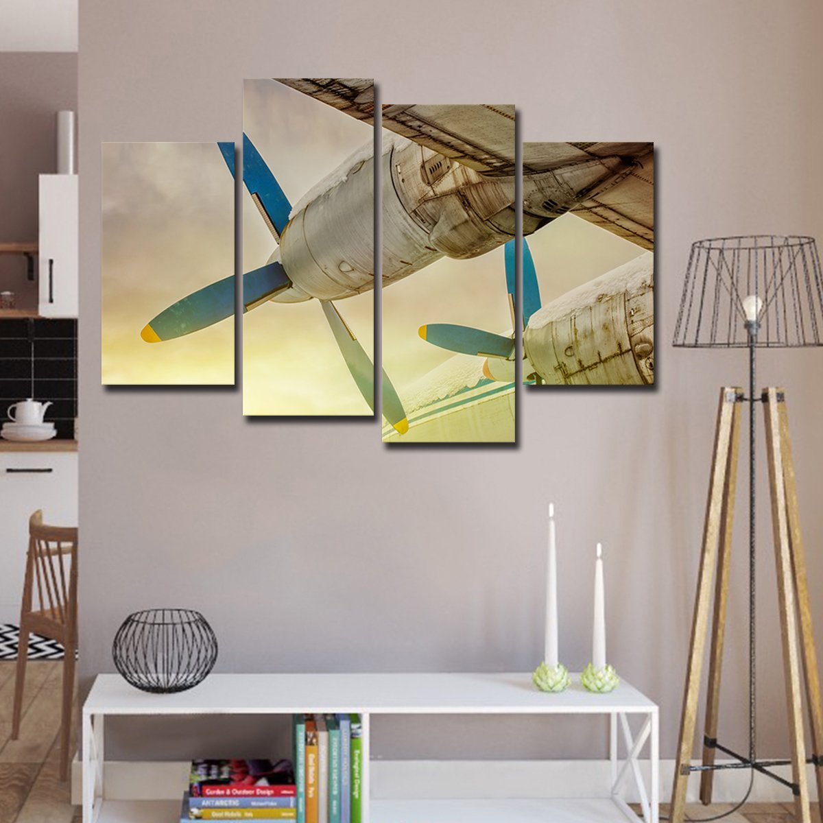 Blue Wings at Sunset Multi Panel Canvas Wall Art