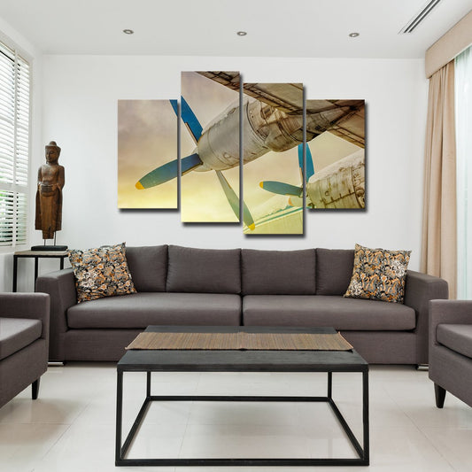 Blue Wings at Sunset Multi Panel Canvas Wall Art