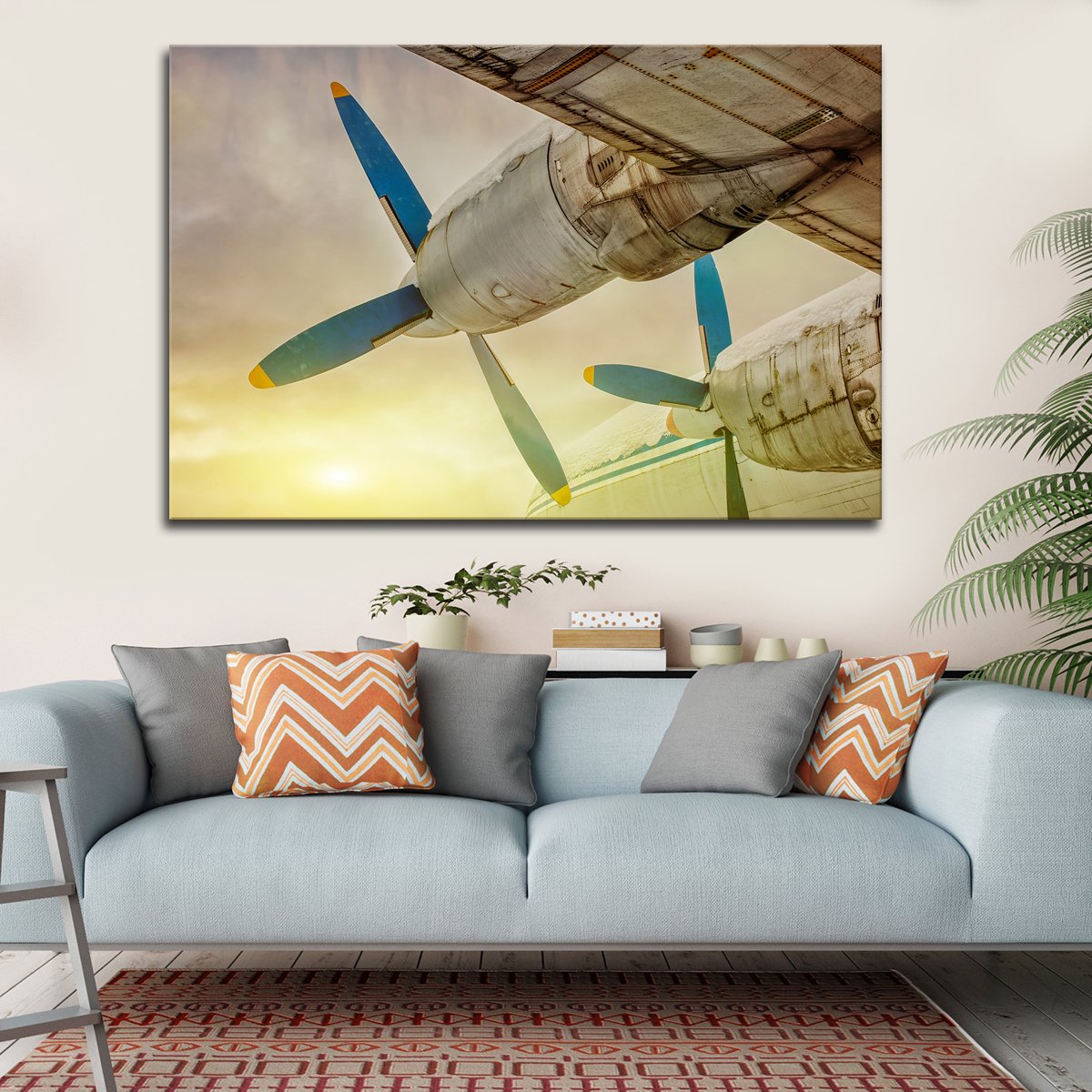 Blue Wings at Sunset Multi Panel Canvas Wall Art
