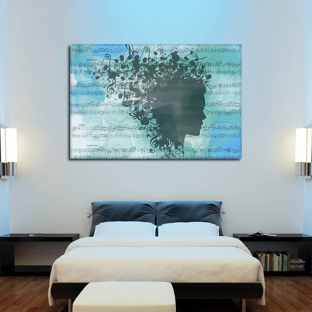 Bluesy Tunes Multi Panel Canvas Wall Art