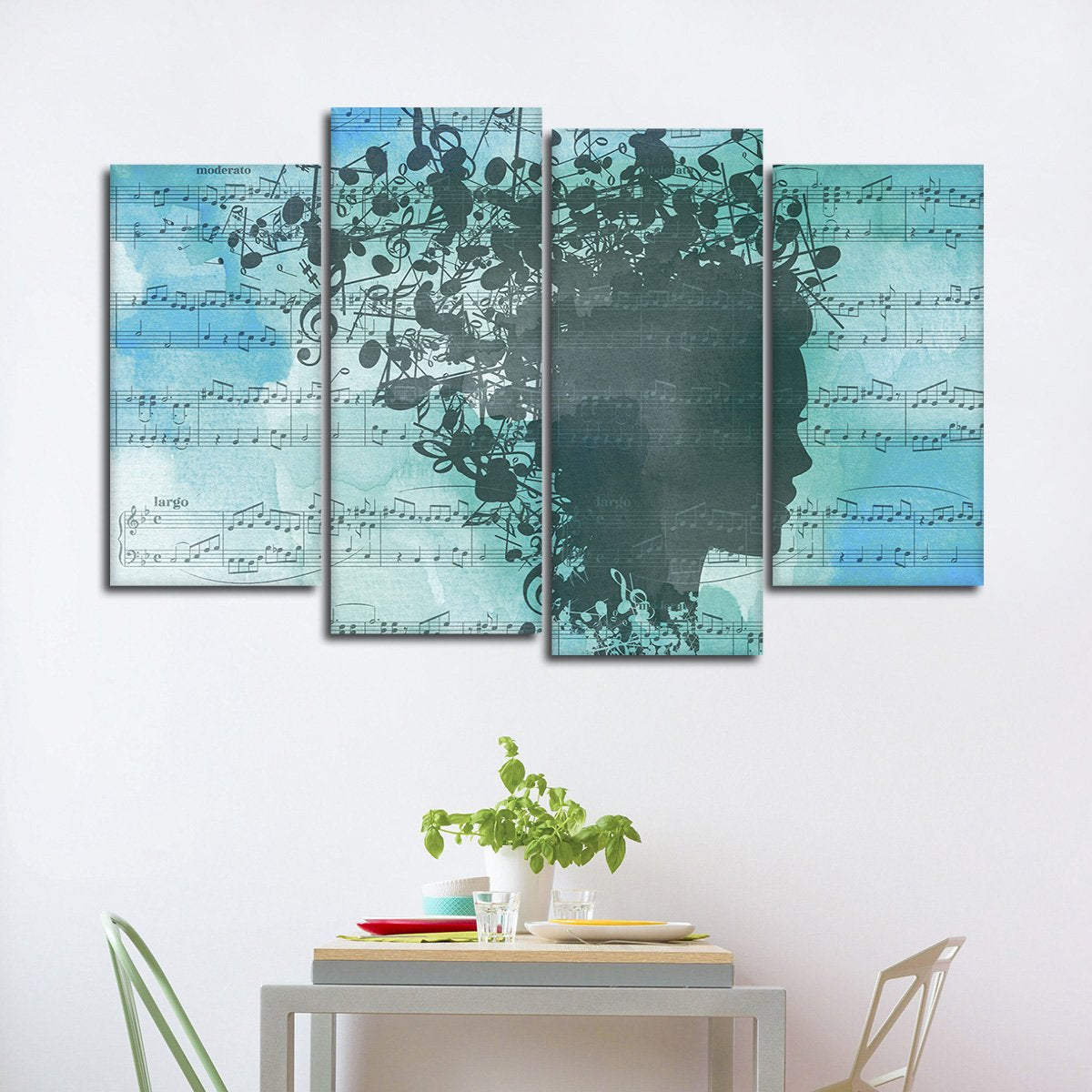 Bluesy Tunes Multi Panel Canvas Wall Art