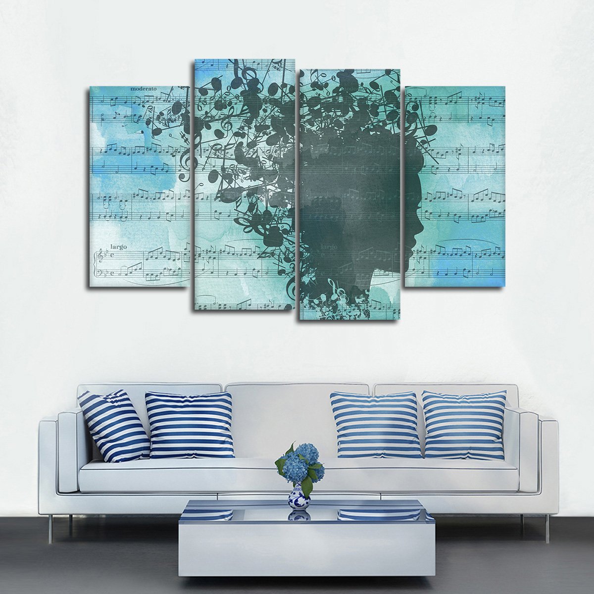 Bluesy Tunes Multi Panel Canvas Wall Art