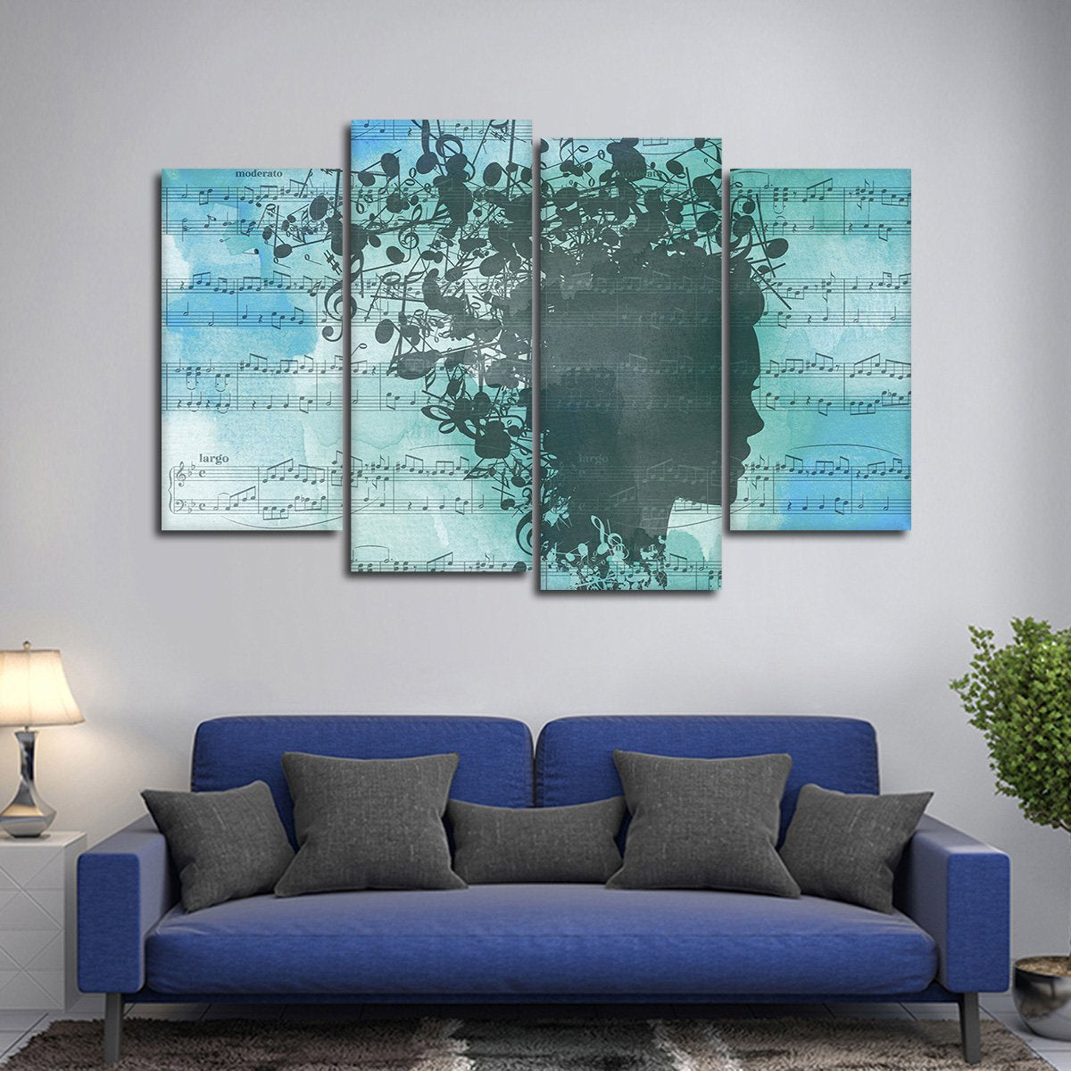 Bluesy Tunes Multi Panel Canvas Wall Art