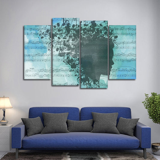 Bluesy Tunes Multi Panel Canvas Wall Art