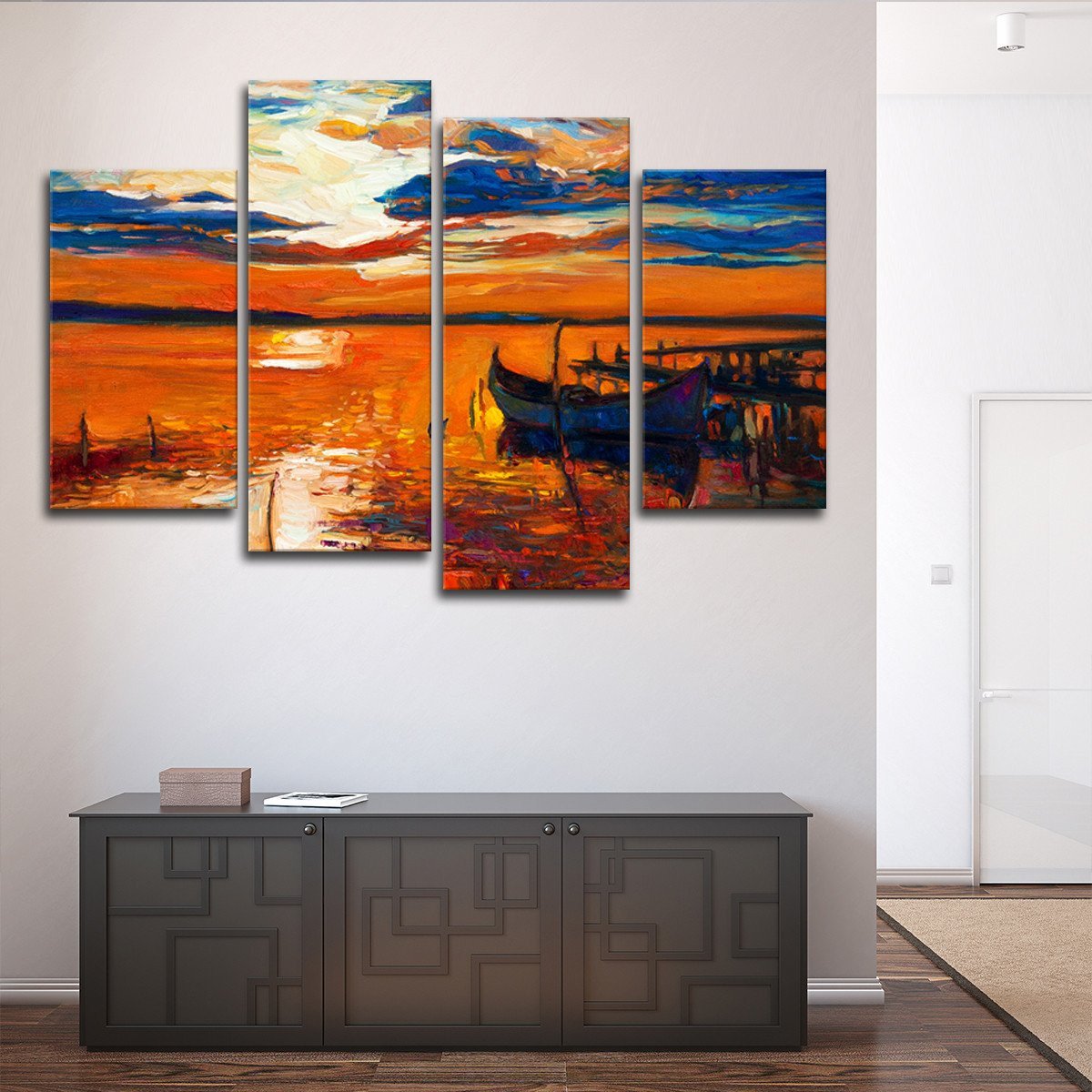 Boat Multi Panel Canvas Wall Art