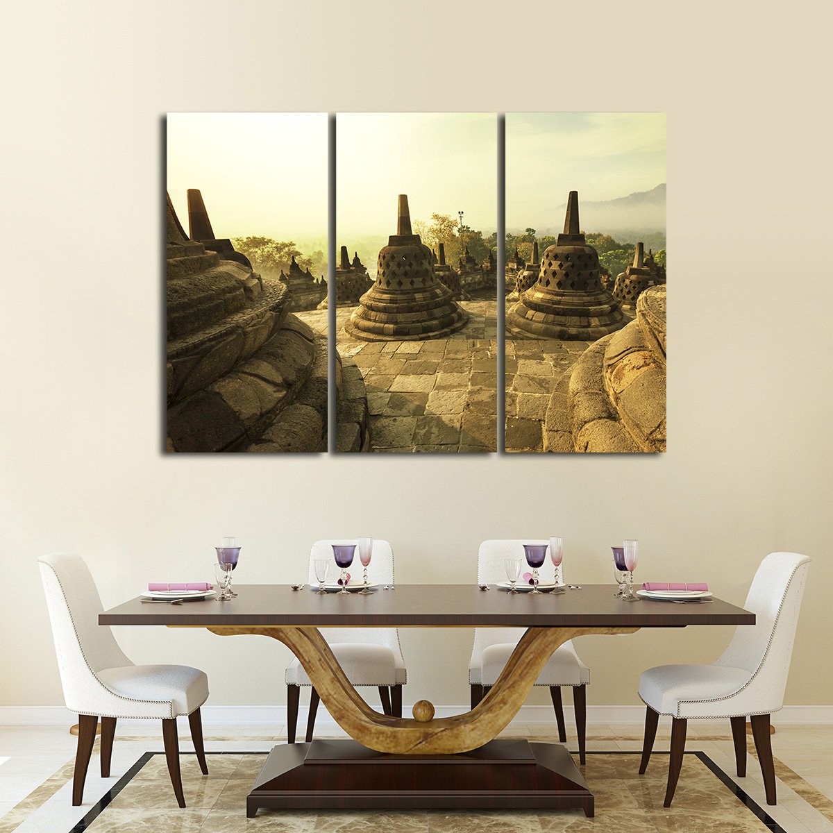 Borobudur Temple Multi Panel Canvas Wall Art