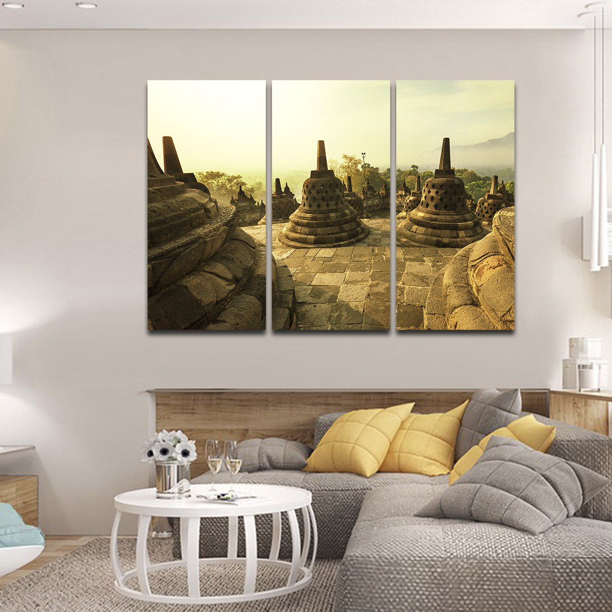 Borobudur Temple Multi Panel Canvas Wall Art