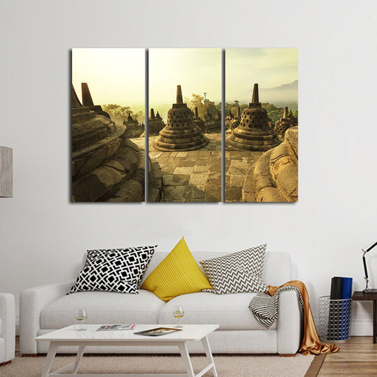 Borobudur Temple Multi Panel Canvas Wall Art