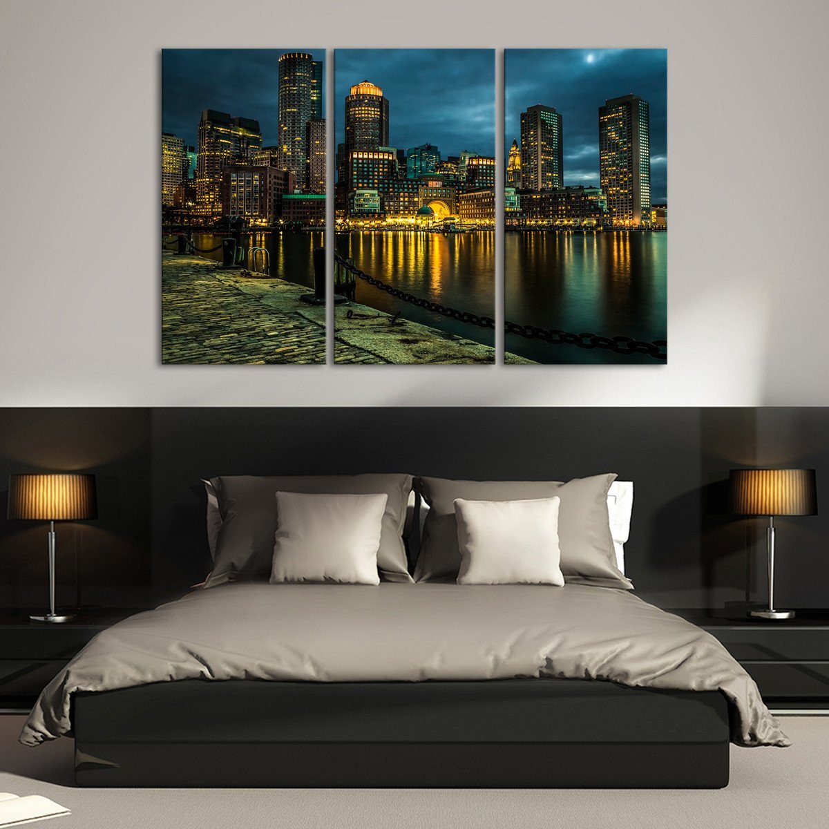 Boston Harbor Multi Panel Canvas Wall Art