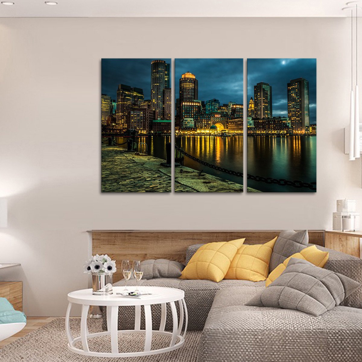 Boston Harbor Multi Panel Canvas Wall Art