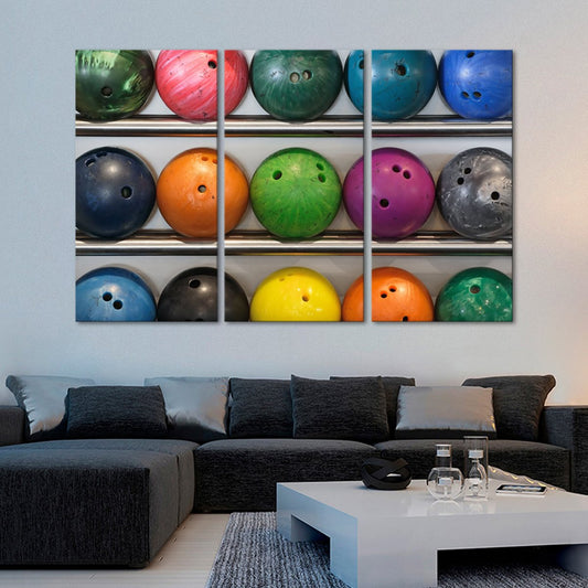 Bowling Balls Multi Panel Canvas Wall Art