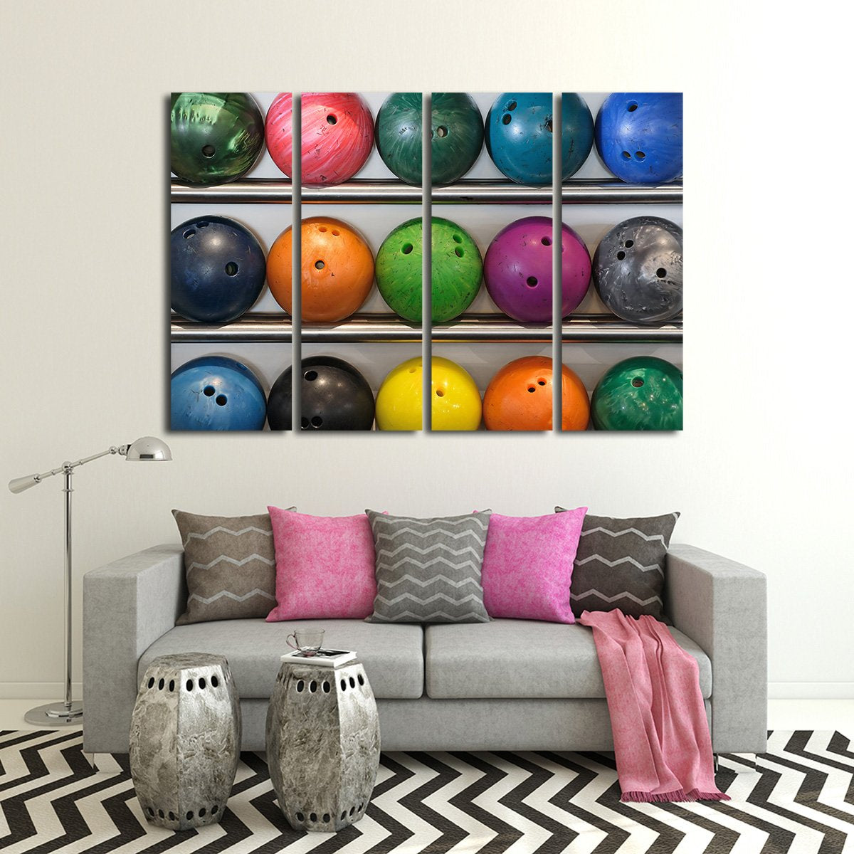 Bowling Balls Multi Panel Canvas Wall Art