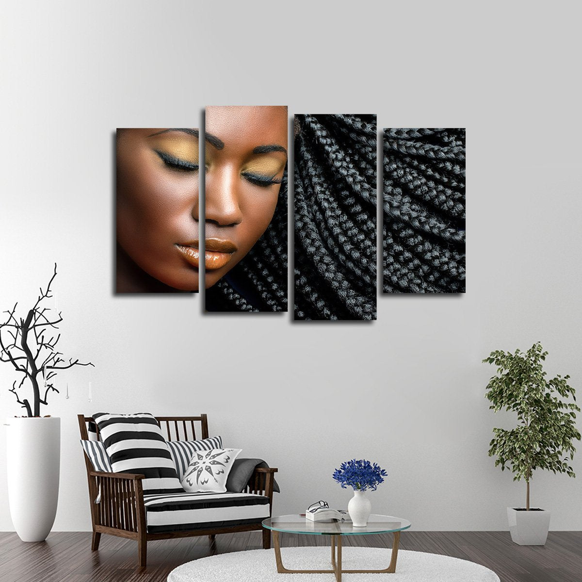 Braided Beauty Multi Panel Canvas Wall Art