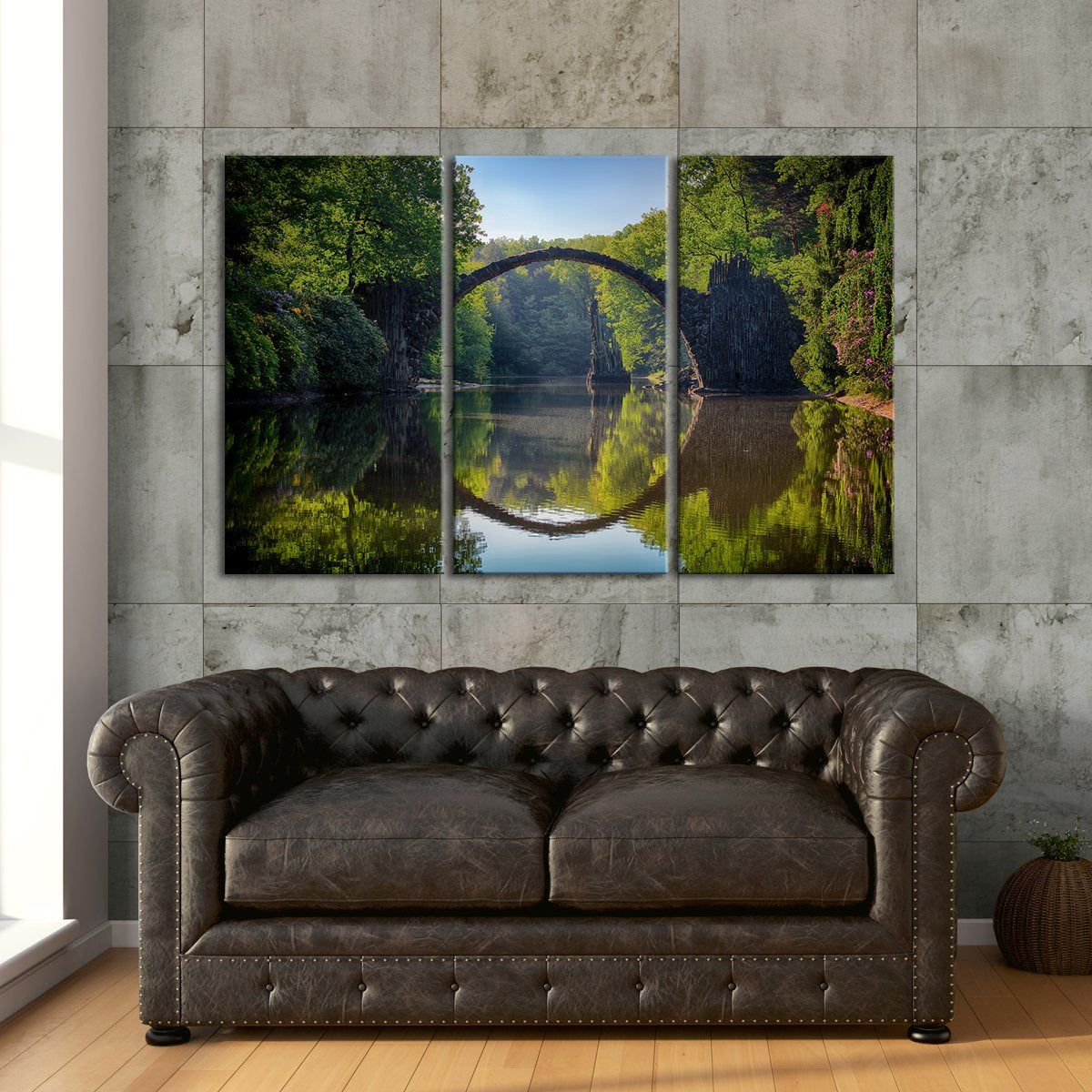 Bridge Reflection Multi Panel Canvas Wall Art