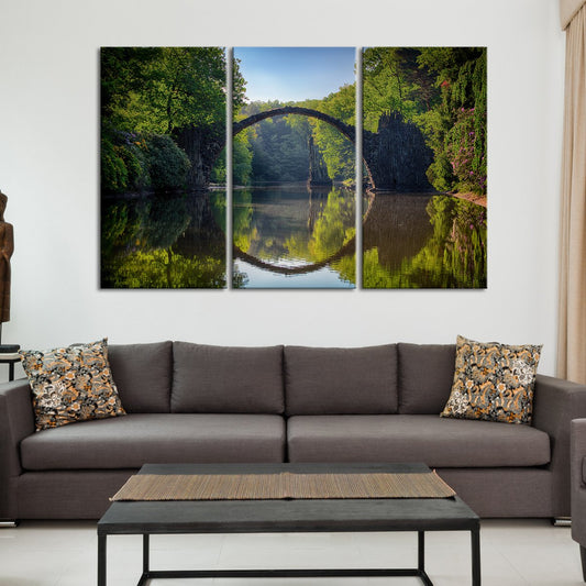 Bridge Reflection Multi Panel Canvas Wall Art