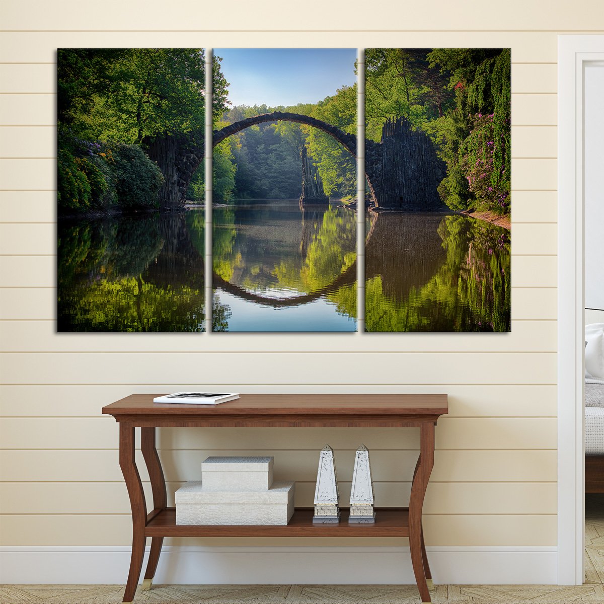 Bridge Reflection Multi Panel Canvas Wall Art