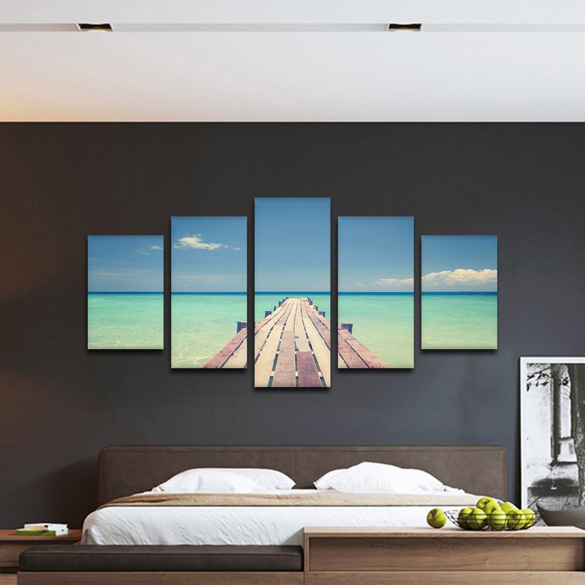 Bridge To The Sea Multi Panel Canvas Wall Art