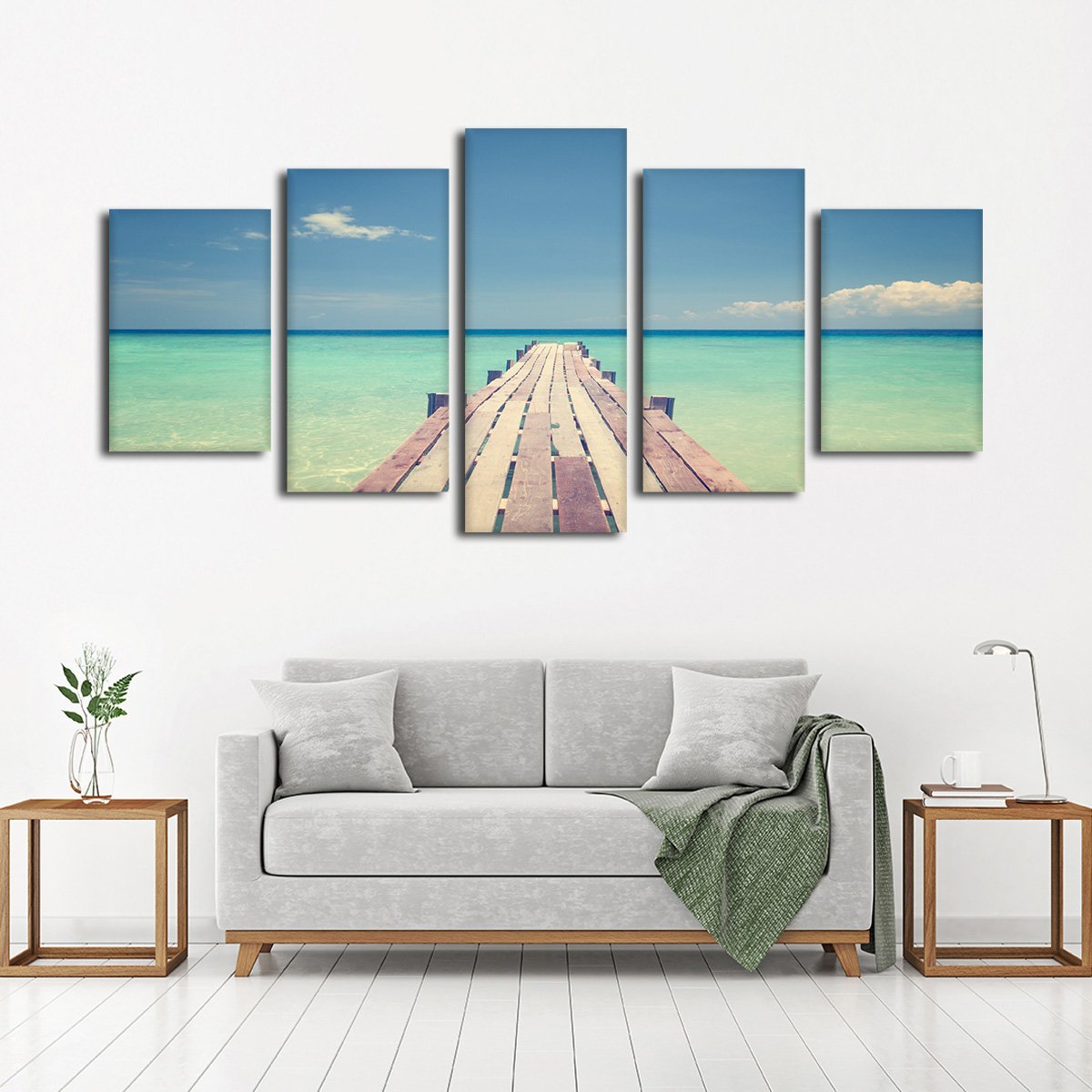 Bridge To The Sea Multi Panel Canvas Wall Art