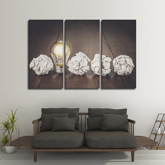 Bright Idea Multi Panel Canvas Wall Art