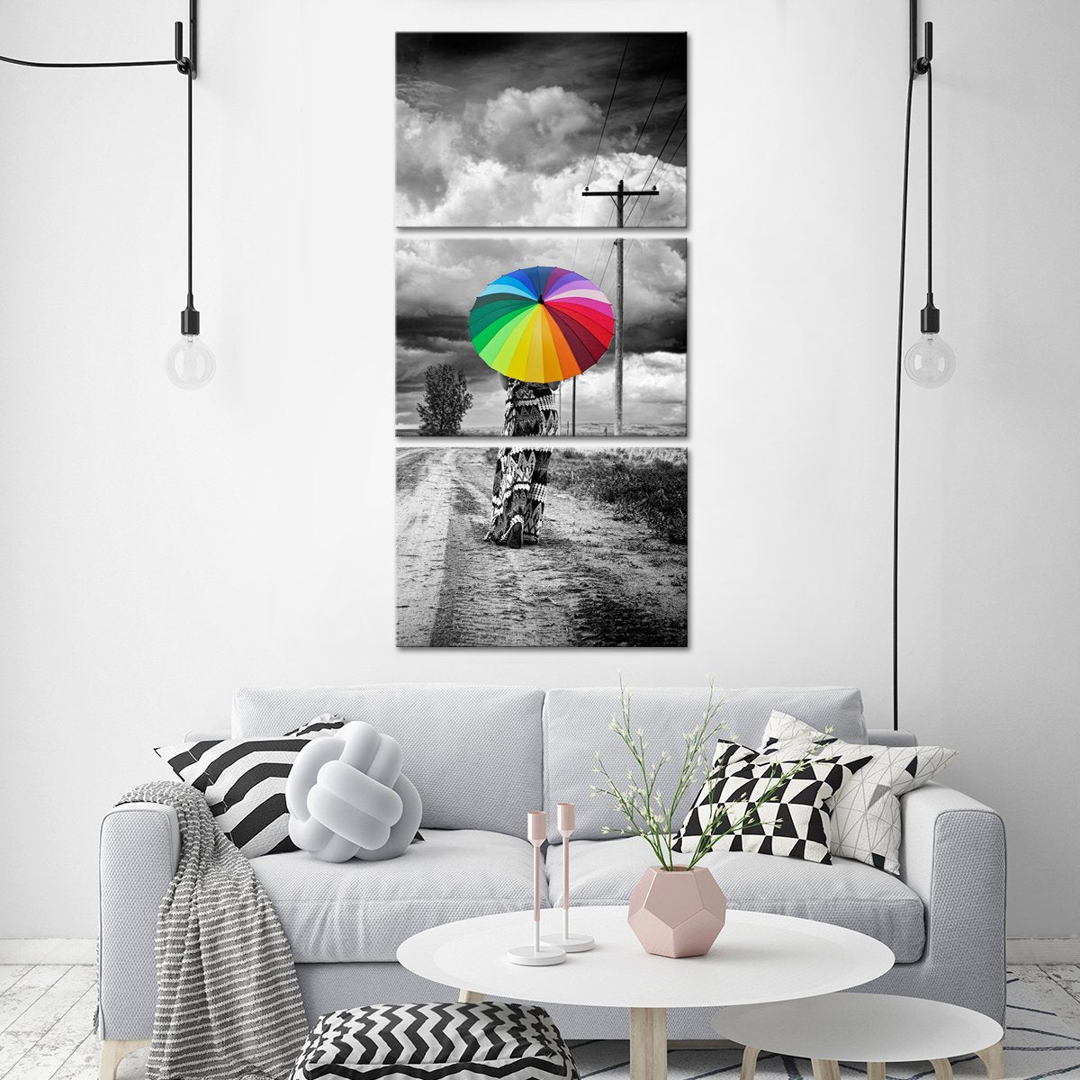Bright Umbrella Pop Multi Panel Canvas Wall Art