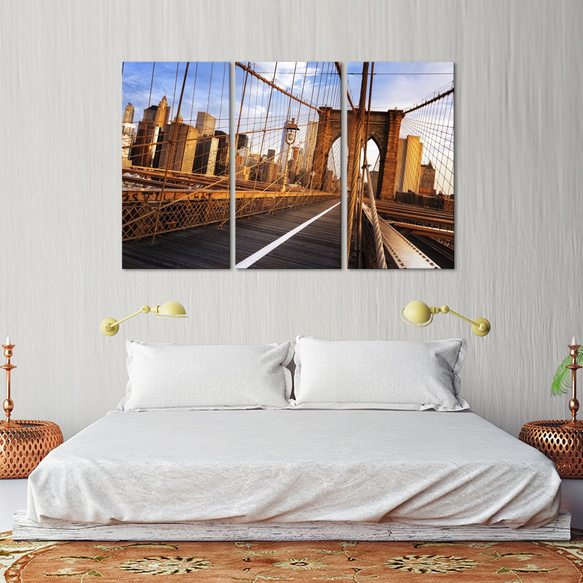 Brooklyn Bridge Sunrise Multi Panel Canvas Wall Art
