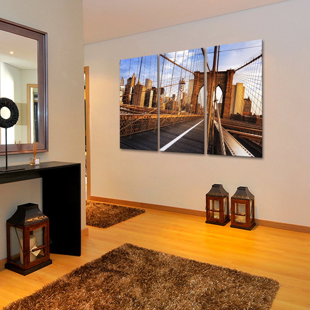 Brooklyn Bridge Sunrise Multi Panel Canvas Wall Art