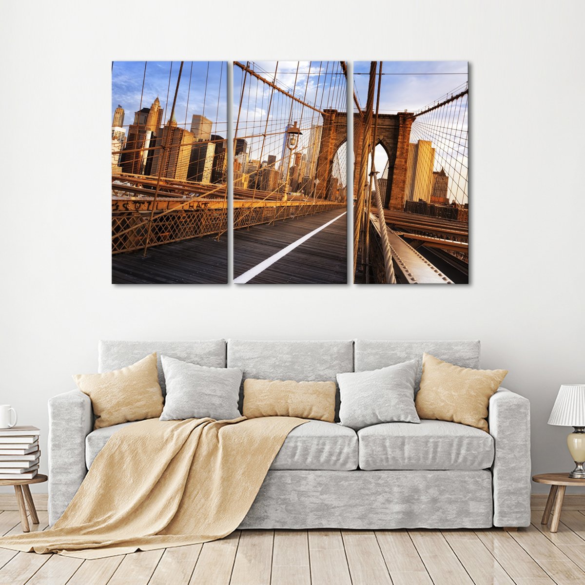 Brooklyn Bridge Sunrise Multi Panel Canvas Wall Art