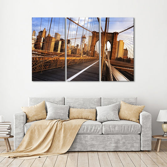 Brooklyn Bridge Sunrise Multi Panel Canvas Wall Art