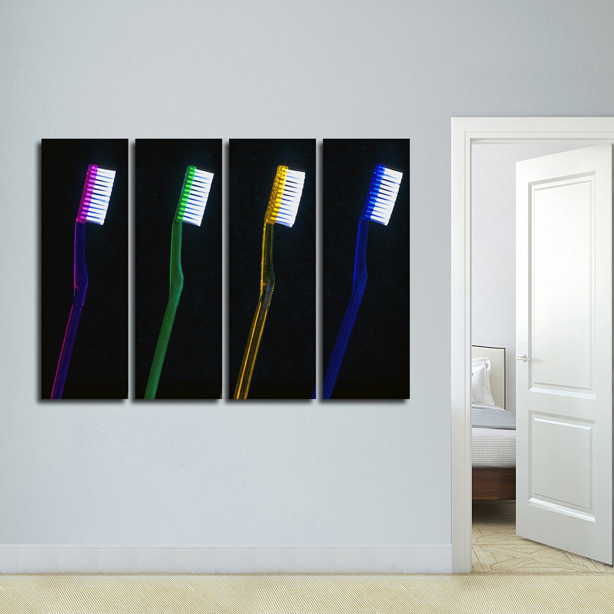 Brush Your Teeth Multi Panel Canvas Wall Art
