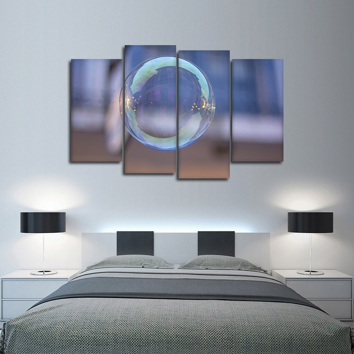Bubble Focus Multi Panel Canvas Wall Art