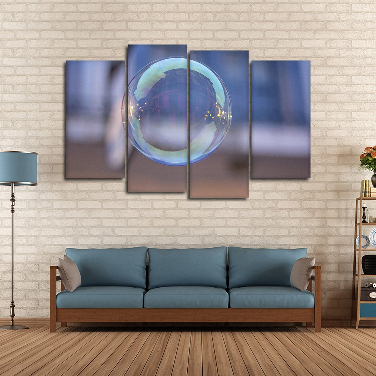 Bubble Focus Multi Panel Canvas Wall Art