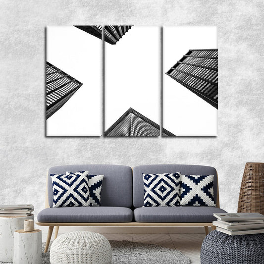 Buildings From Below Multi Panel Canvas Wall Art