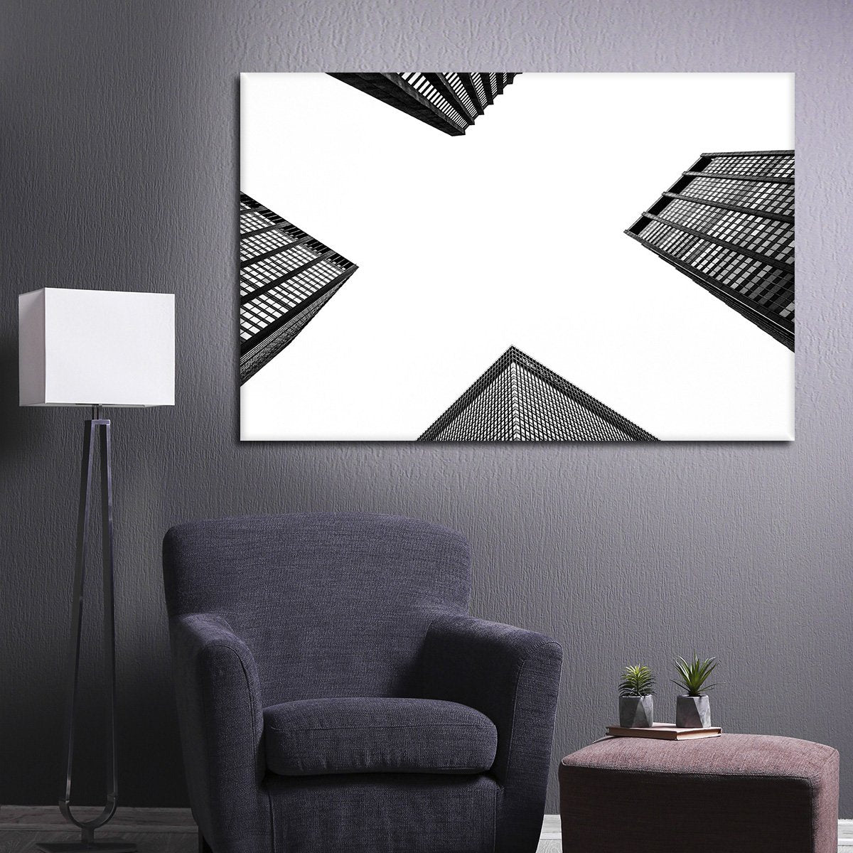 Buildings From Below Multi Panel Canvas Wall Art