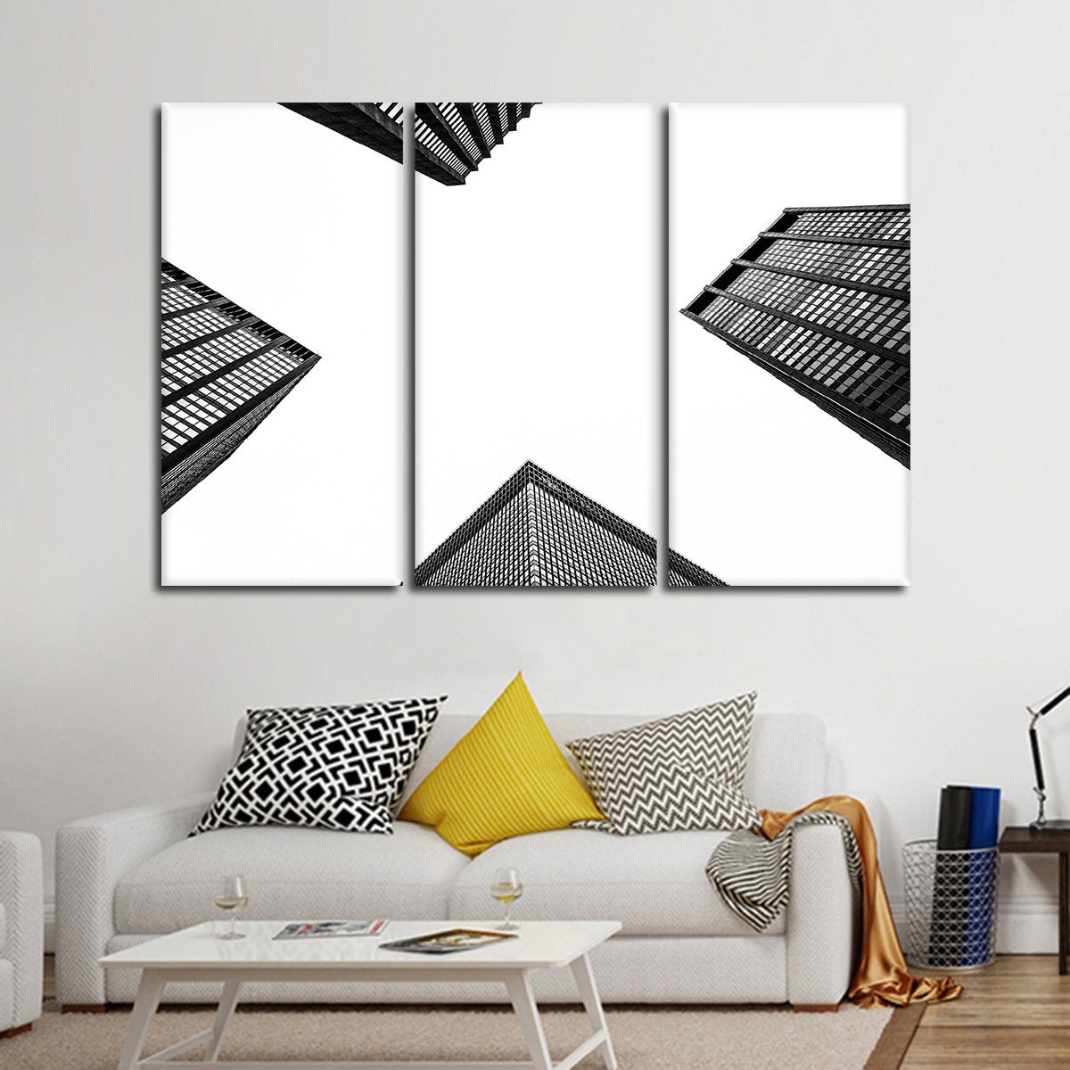 Buildings From Below Multi Panel Canvas Wall Art