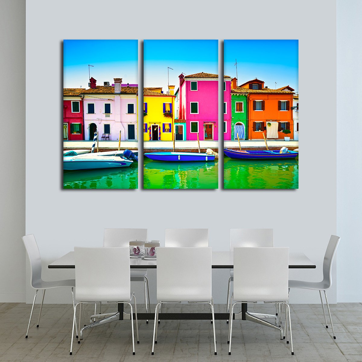 Burano Island Multi Panel Canvas Wall Art