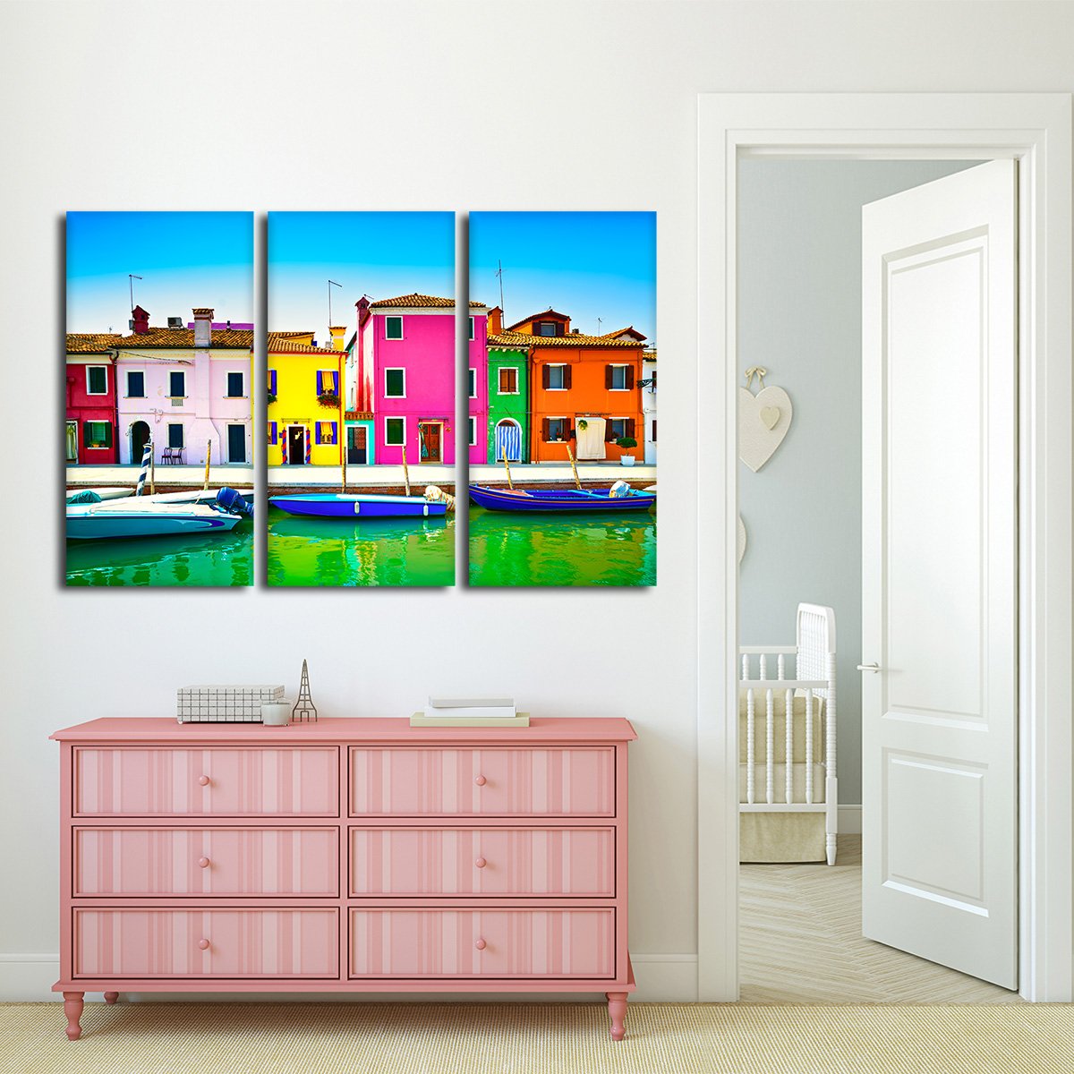 Burano Island Multi Panel Canvas Wall Art