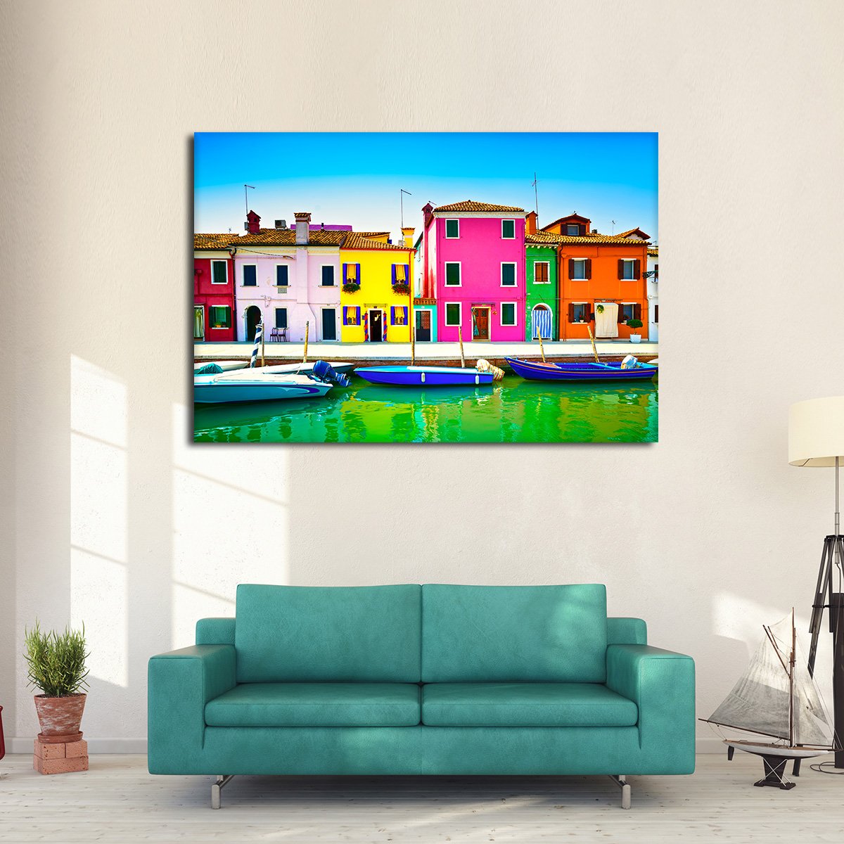 Burano Island Multi Panel Canvas Wall Art