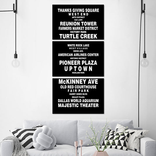 Bus Roll Dallas Multi Panel Canvas Wall Art