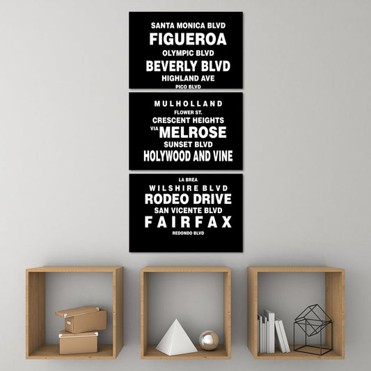 Bus Roll Los Angeles Multi Panel Canvas Wall Art